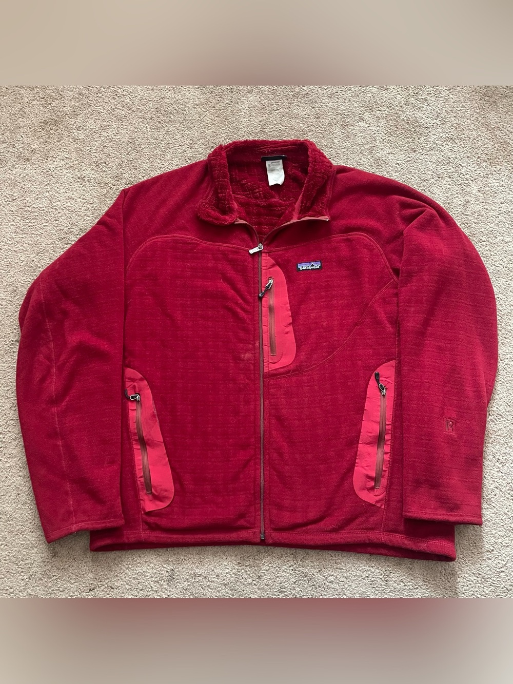 Patagonia R3 High Loft Fleece Jacket Sz Large Burgundy Polartec *PLEASE READ*
